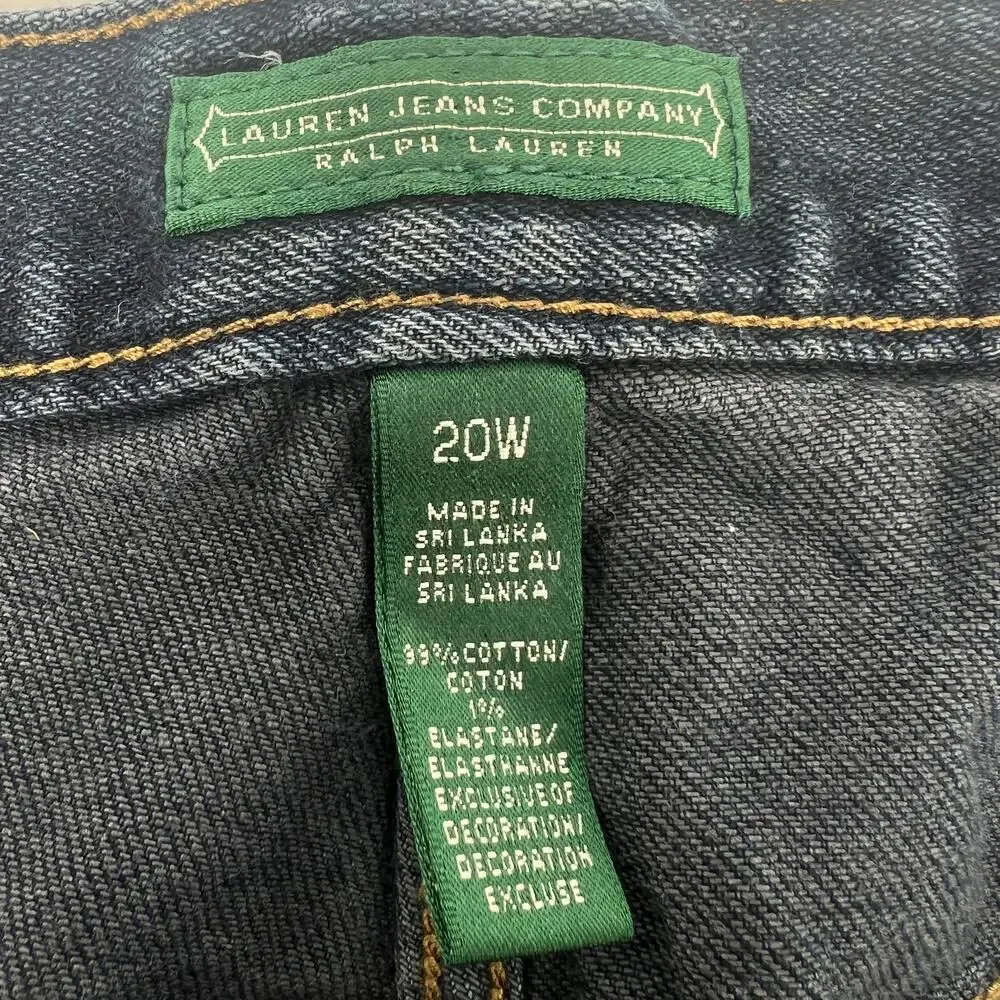 Vintage Lauren Ralph Lauren Womens Stretch Jeans Dark Wash Size 20W